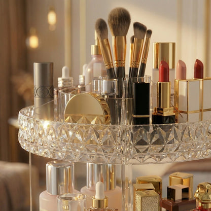 Diamond-Cut 360 Rotating Cosmetic and Makeup Organizer