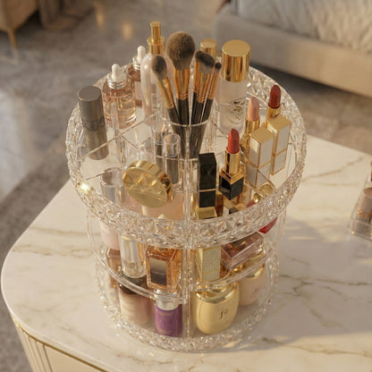 Diamond-Cut 360 Rotating Cosmetic and Makeup Organizer