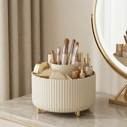 360° Rotating Luxury Makeup & Brush Organizer