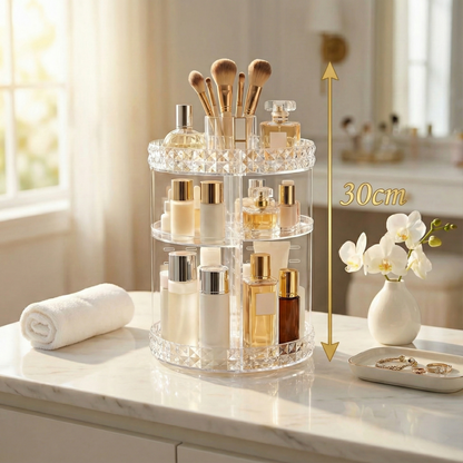 Diamond-Cut 360 Rotating Cosmetic and Makeup Organizer