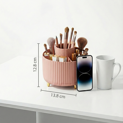 360° Rotating Luxury Makeup & Brush Organizer