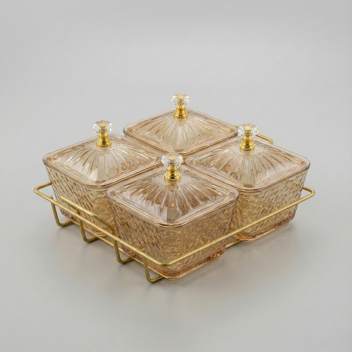 Acrylic Serving Platter with Gold Stand