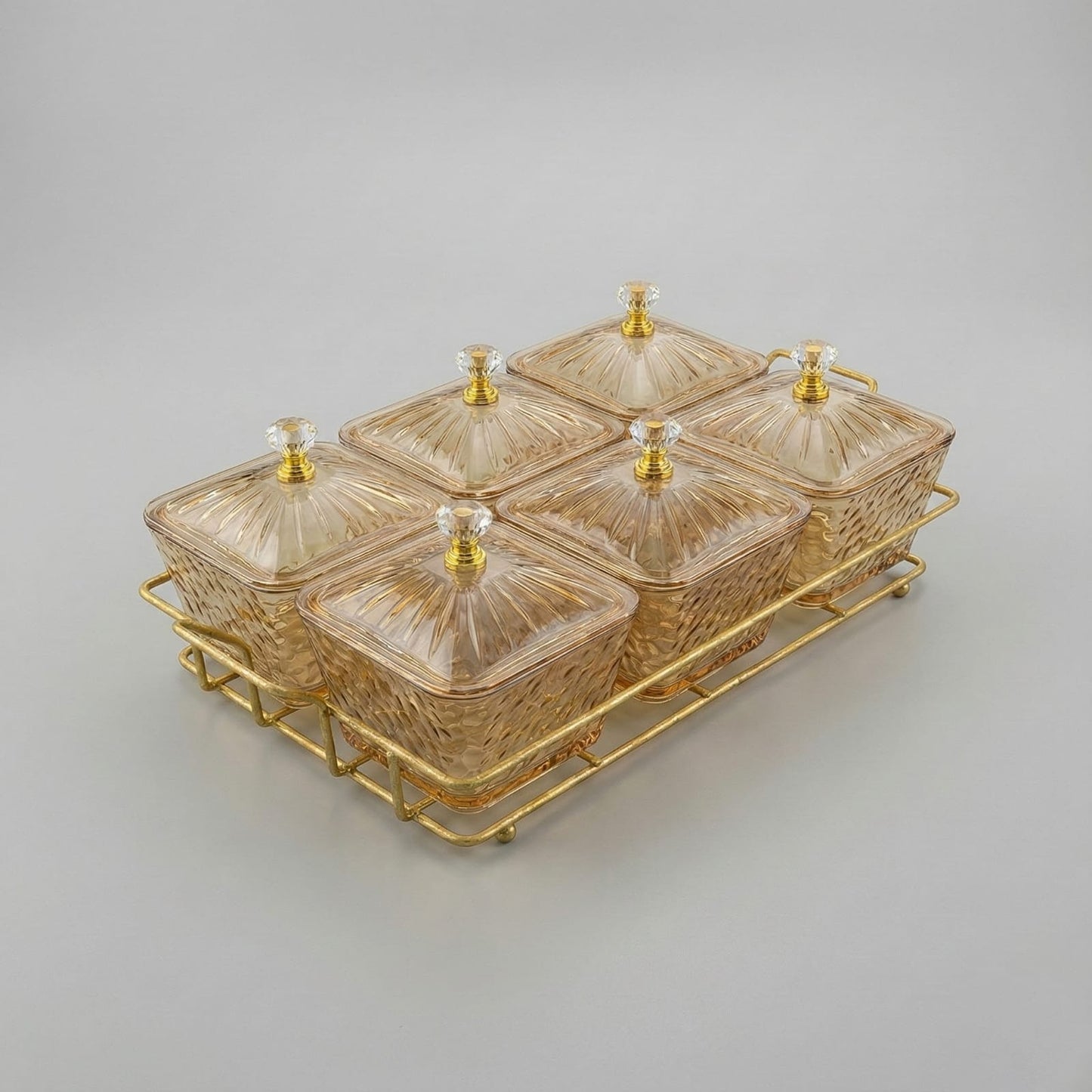 Acrylic Serving Platter with Gold Stand