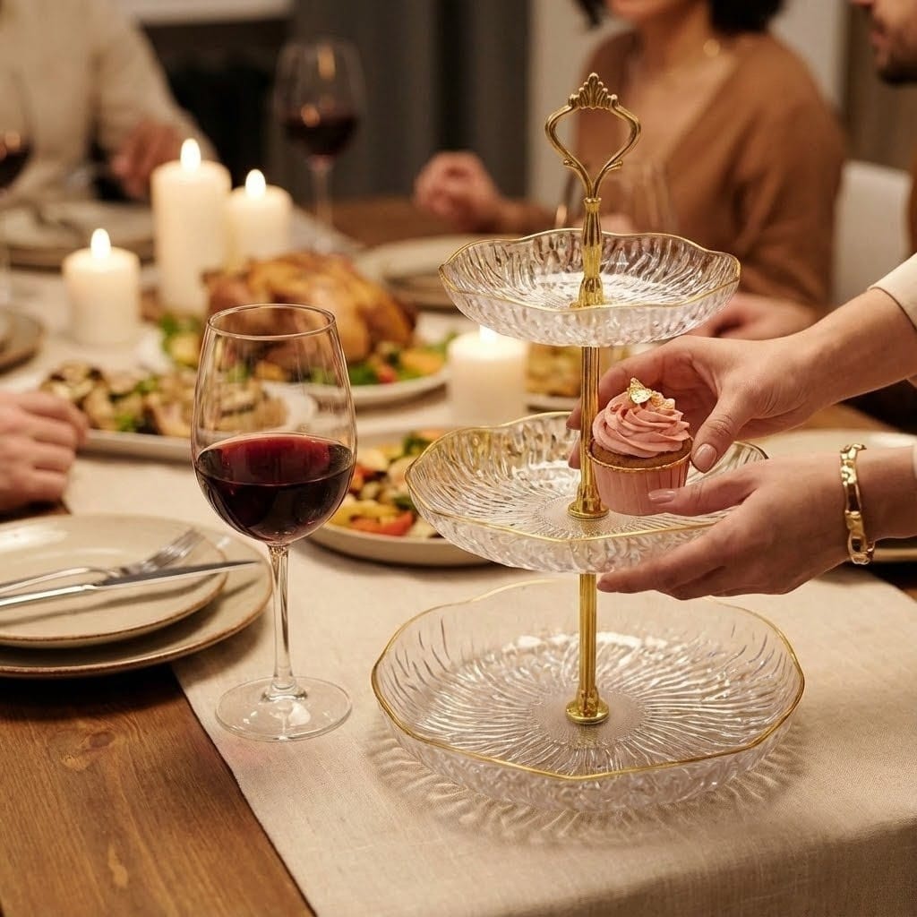 3 Layer dessert and fruit stand