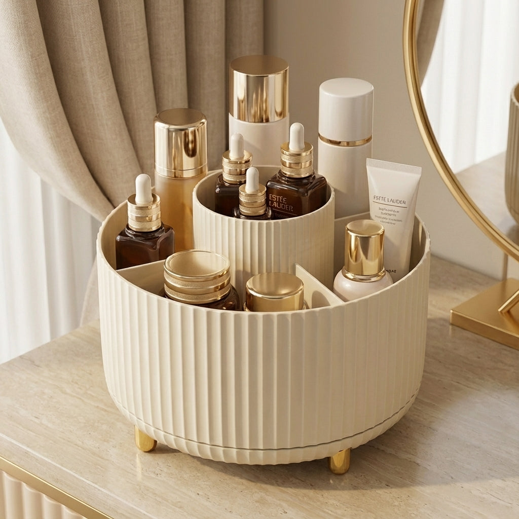 360° Rotating Luxury Makeup & Brush Organizer