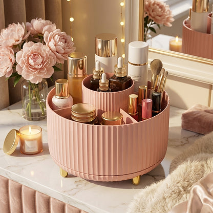 360° Rotating Luxury Makeup & Brush Organizer